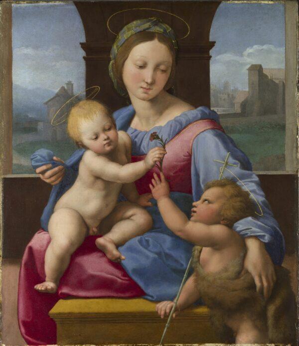 «Мадонна с младенцем и младенцем-крестителем («Мадонна Гарва»)», 1509–1510 гг., Рафаэль. Национальная галерея, Лондон. (Национальная галерея, Лондон)