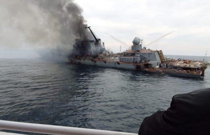 Пожар на крейсере «Москва», 14 апреля, 2022 года. (Фото: Oleksandrarhat/ commons.wikimedia.org/ CC BY-SA 4.0) | Epoch Times Media