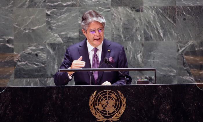Пая выступает во время ежегодного собрания 76-й сессии Генеральной Ассамблеи ООН в Нью-Йорке 21 сентября 2021 года. (Spencer Platt/Getty Images)
 | Epoch Times Media