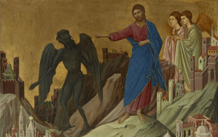«Искушение Христа на горе», фрагмент, между 1308 и 1311 годами, Дуччо ди Буонинсенья. (Общественное достояние) | Epoch Times Media